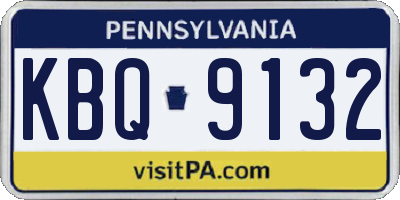 PA license plate KBQ9132