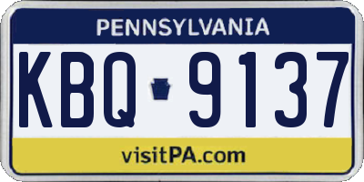 PA license plate KBQ9137