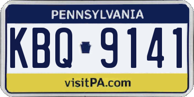 PA license plate KBQ9141