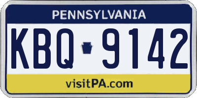 PA license plate KBQ9142