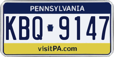 PA license plate KBQ9147