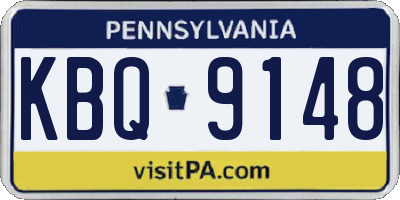 PA license plate KBQ9148