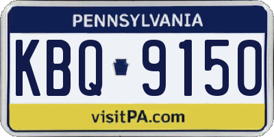 PA license plate KBQ9150