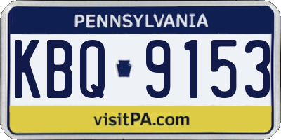 PA license plate KBQ9153