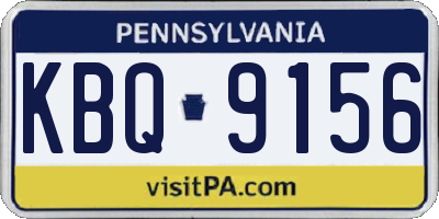PA license plate KBQ9156
