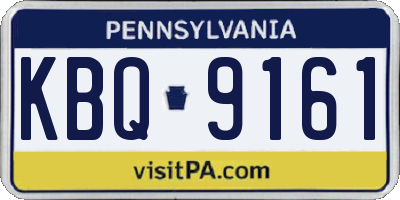 PA license plate KBQ9161