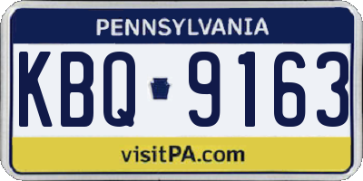 PA license plate KBQ9163
