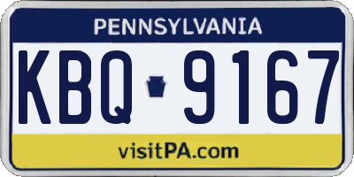 PA license plate KBQ9167