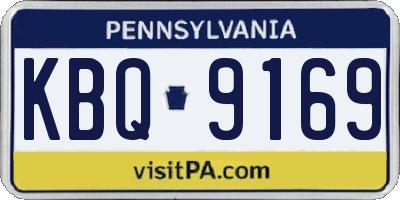 PA license plate KBQ9169