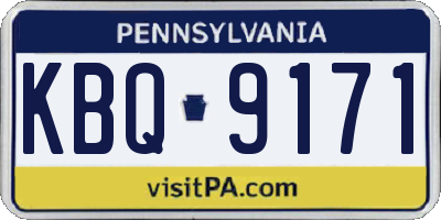 PA license plate KBQ9171