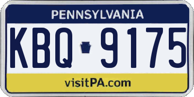PA license plate KBQ9175