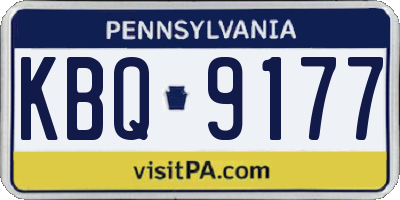 PA license plate KBQ9177