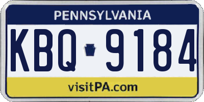 PA license plate KBQ9184