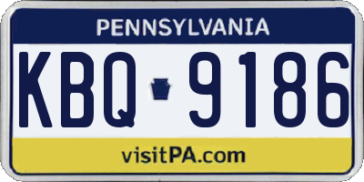 PA license plate KBQ9186