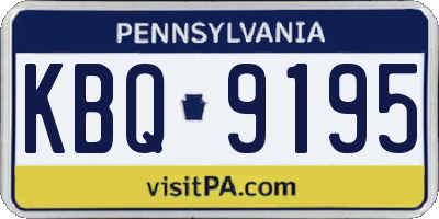 PA license plate KBQ9195