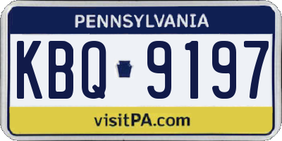 PA license plate KBQ9197