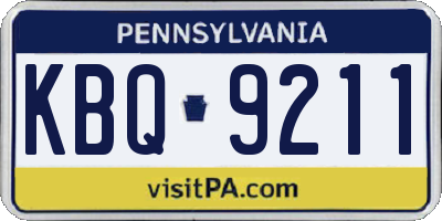 PA license plate KBQ9211
