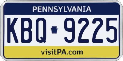 PA license plate KBQ9225