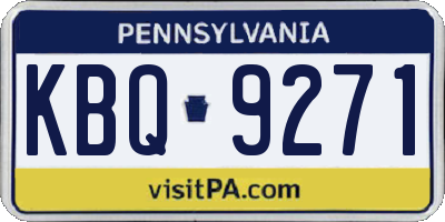 PA license plate KBQ9271