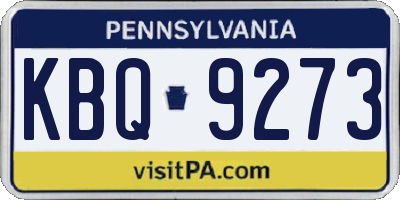 PA license plate KBQ9273