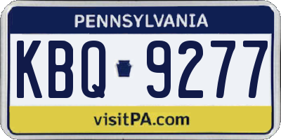 PA license plate KBQ9277