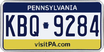 PA license plate KBQ9284