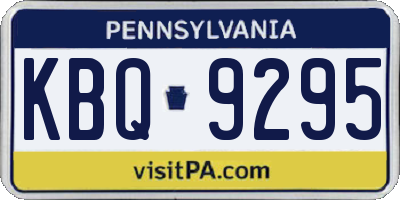 PA license plate KBQ9295