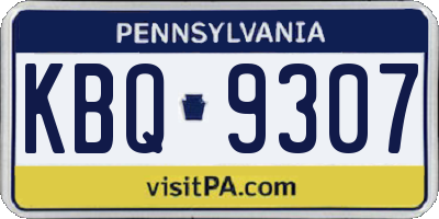 PA license plate KBQ9307