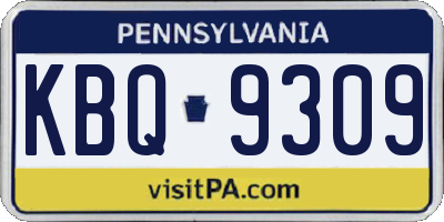 PA license plate KBQ9309