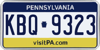 PA license plate KBQ9323