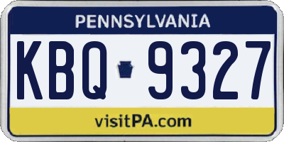 PA license plate KBQ9327