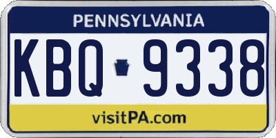 PA license plate KBQ9338