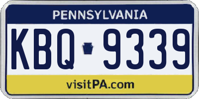 PA license plate KBQ9339