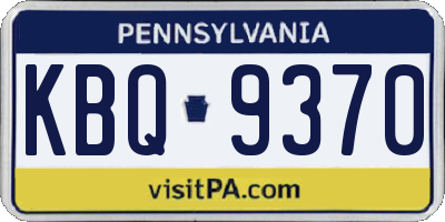 PA license plate KBQ9370