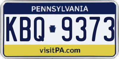 PA license plate KBQ9373