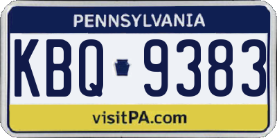 PA license plate KBQ9383