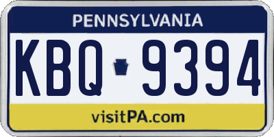 PA license plate KBQ9394