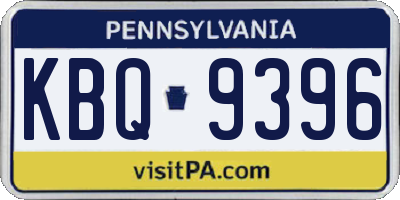 PA license plate KBQ9396