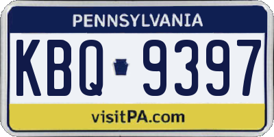 PA license plate KBQ9397