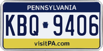 PA license plate KBQ9406