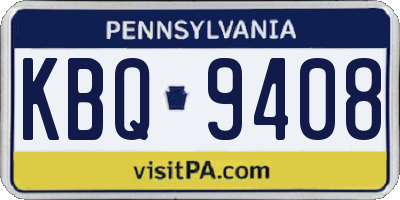 PA license plate KBQ9408