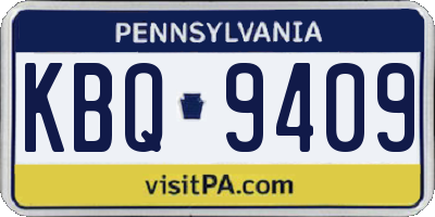 PA license plate KBQ9409