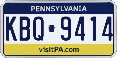 PA license plate KBQ9414