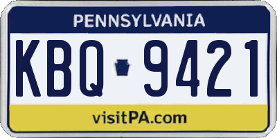 PA license plate KBQ9421