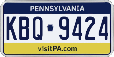 PA license plate KBQ9424