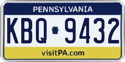 PA license plate KBQ9432