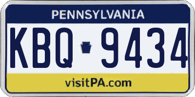 PA license plate KBQ9434