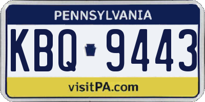 PA license plate KBQ9443