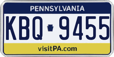 PA license plate KBQ9455