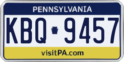 PA license plate KBQ9457